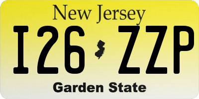 NJ license plate I26ZZP