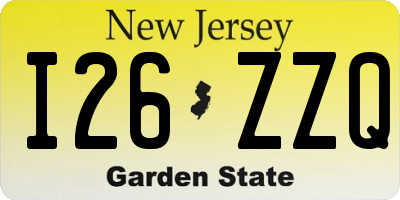 NJ license plate I26ZZQ