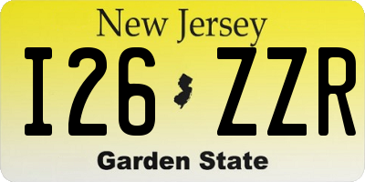 NJ license plate I26ZZR