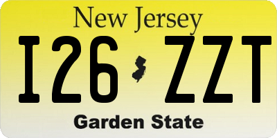 NJ license plate I26ZZT