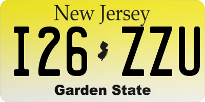 NJ license plate I26ZZU