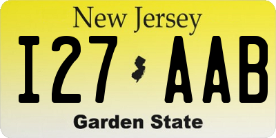 NJ license plate I27AAB