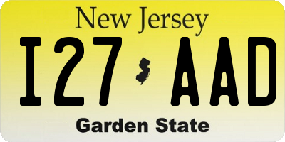 NJ license plate I27AAD
