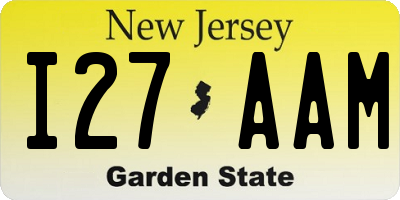 NJ license plate I27AAM