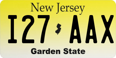 NJ license plate I27AAX