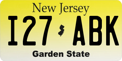 NJ license plate I27ABK