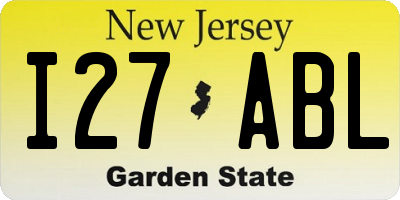 NJ license plate I27ABL