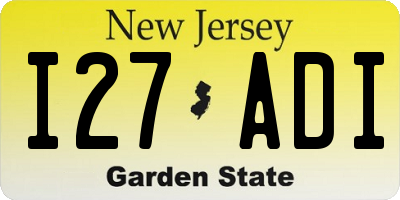 NJ license plate I27ADI