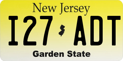 NJ license plate I27ADT