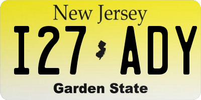 NJ license plate I27ADY