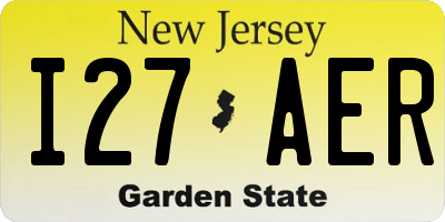 NJ license plate I27AER