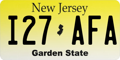 NJ license plate I27AFA