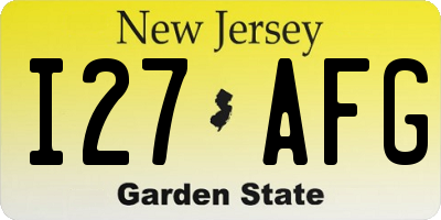 NJ license plate I27AFG