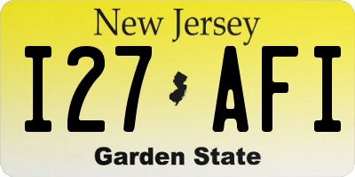 NJ license plate I27AFI