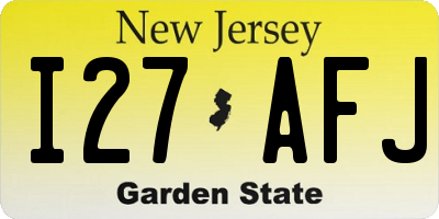 NJ license plate I27AFJ