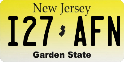 NJ license plate I27AFN