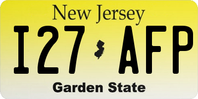 NJ license plate I27AFP