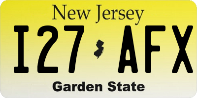 NJ license plate I27AFX