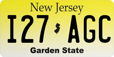 NJ license plate I27AGC