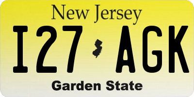 NJ license plate I27AGK