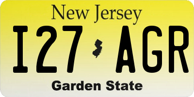 NJ license plate I27AGR