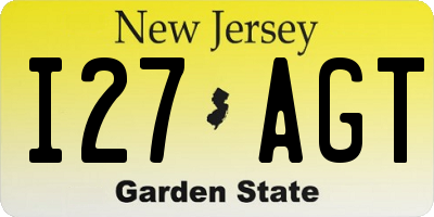 NJ license plate I27AGT