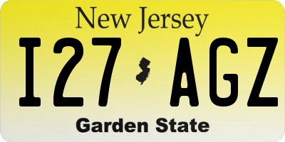 NJ license plate I27AGZ