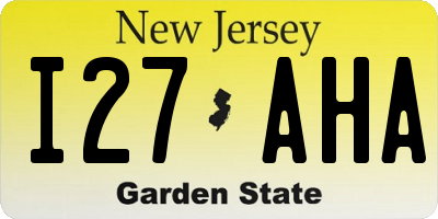 NJ license plate I27AHA