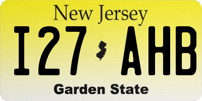 NJ license plate I27AHB