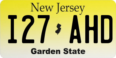 NJ license plate I27AHD
