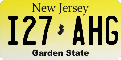 NJ license plate I27AHG