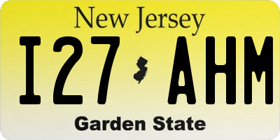 NJ license plate I27AHM