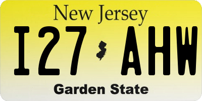 NJ license plate I27AHW