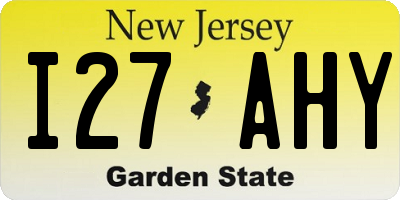 NJ license plate I27AHY