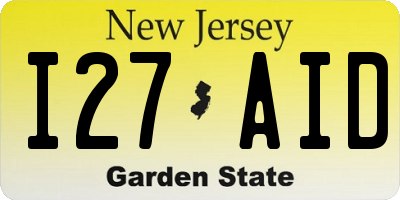 NJ license plate I27AID