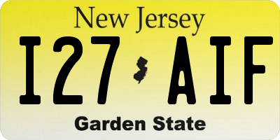 NJ license plate I27AIF
