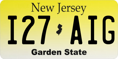 NJ license plate I27AIG