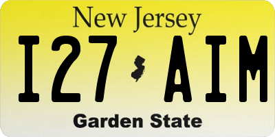 NJ license plate I27AIM