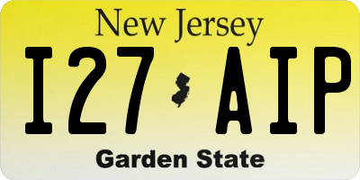 NJ license plate I27AIP