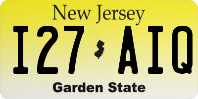 NJ license plate I27AIQ