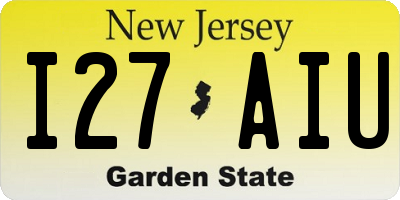 NJ license plate I27AIU