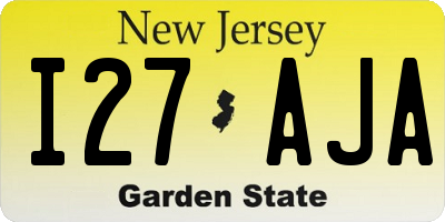 NJ license plate I27AJA