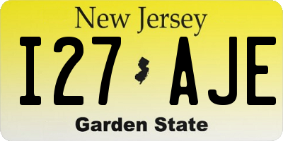 NJ license plate I27AJE