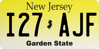NJ license plate I27AJF