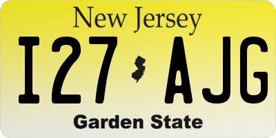 NJ license plate I27AJG
