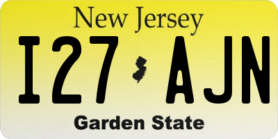 NJ license plate I27AJN