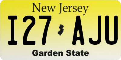 NJ license plate I27AJU