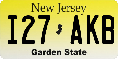 NJ license plate I27AKB