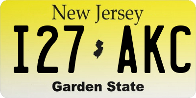 NJ license plate I27AKC