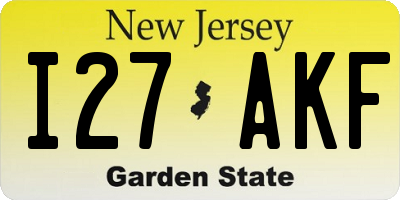 NJ license plate I27AKF